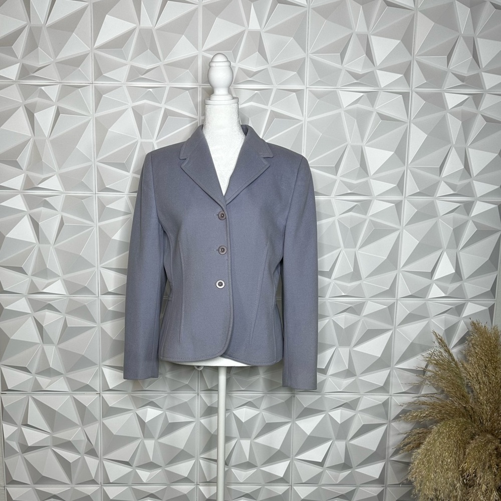 PETITE Sophisticate Women’s Vintage Periwinkle Purple Cashmere Blazer Size 8